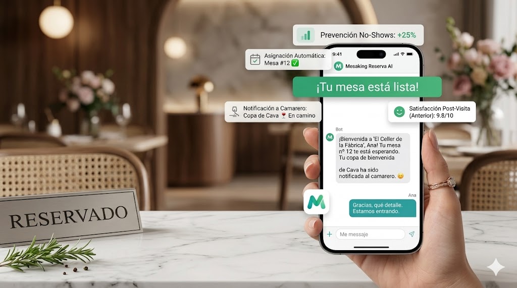 Reserva por WhatsApp apareciendo en CoverManager en tiempo real